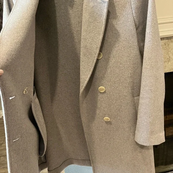 LOFT Classic Gray Pea Coat - Picture 2 of 3